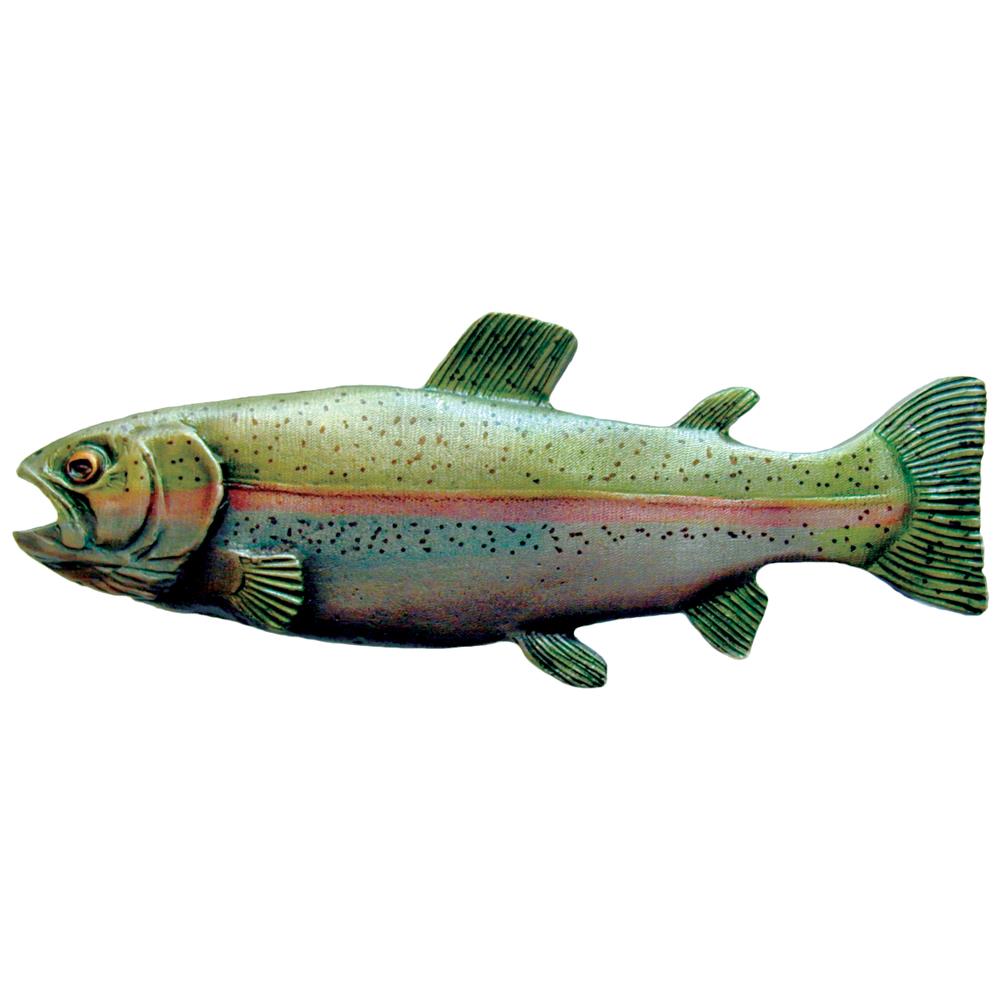 Notting Hill NHP-648-PHT-R Rainbow Trout Pull Hand-tinted Antique Pewter (Right side/faces left)